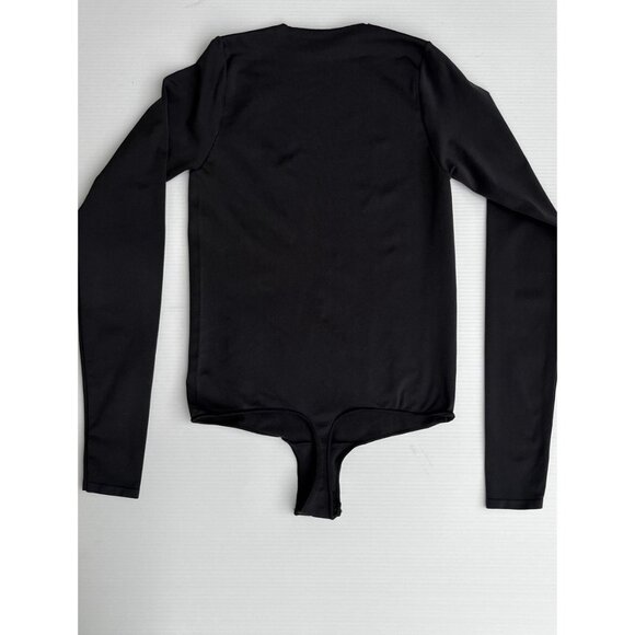 SKIMS Long Sleeve Crewneck Smoothing Thong Bodysuit Size S/M Onyx (Black) - Picture 2 of 13